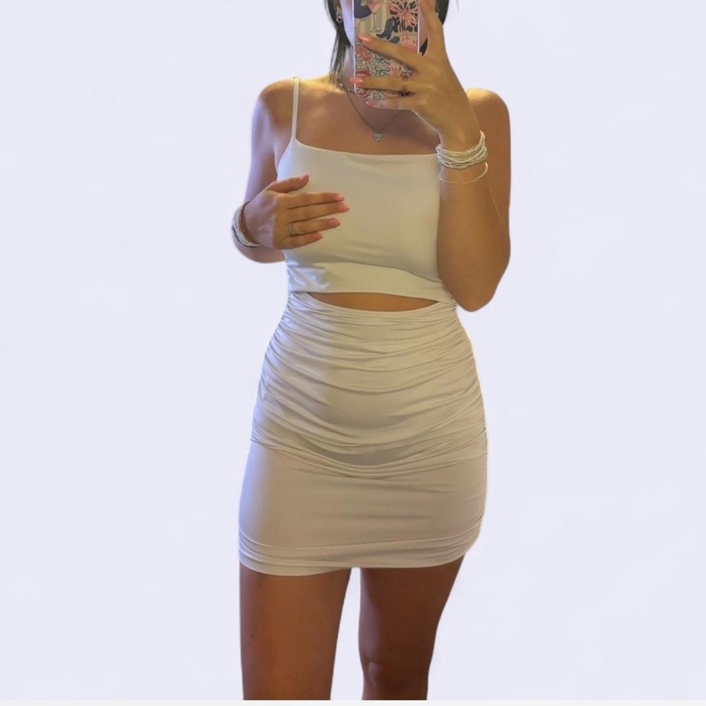 White cutout dress